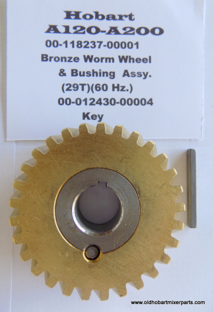 HOBART A-200 BRONZE WORM WHEEL & STEEL BUSHING OLD PART # 124751-3, NEW PARTS # 00-124751-00003